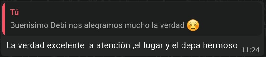 La verdad, excelente la atención, el lugar y el depa hermoso.